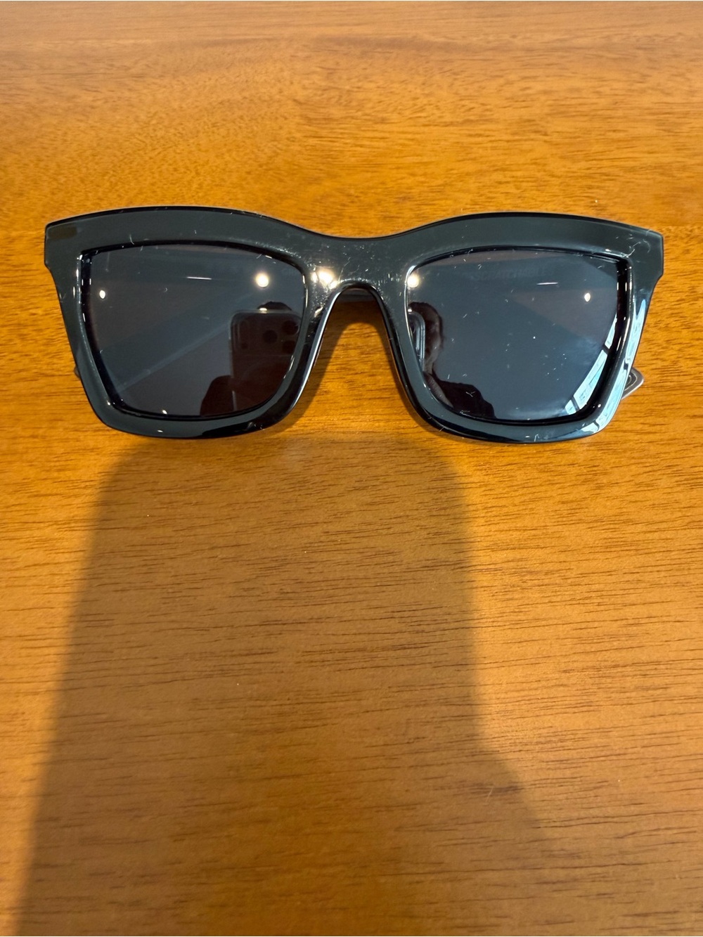 Women’s Black Rectangle Sunglasses - Unbranded